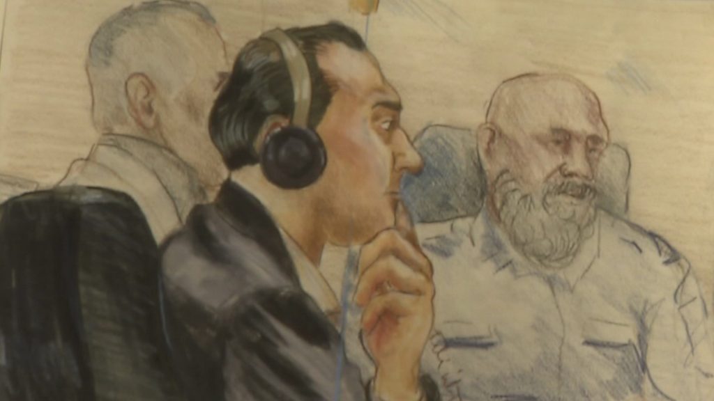 A courtroom sketch of Ibrahim Ali