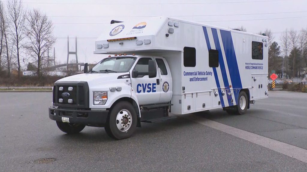 A Commercial Vehicle Safety and Enforcement vehicle on display