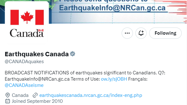 Earthquakes Canada To Abandon X Account CityNews Vancouver   Earthquakes Canada E1702697656724 