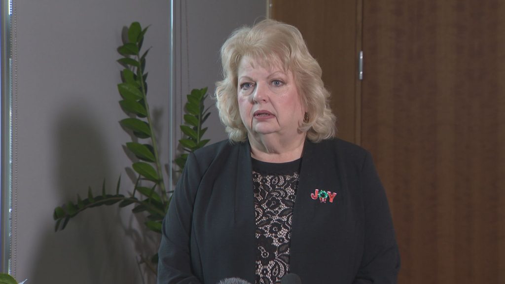 Surrey Mayor Brenda Locke speaks to camera