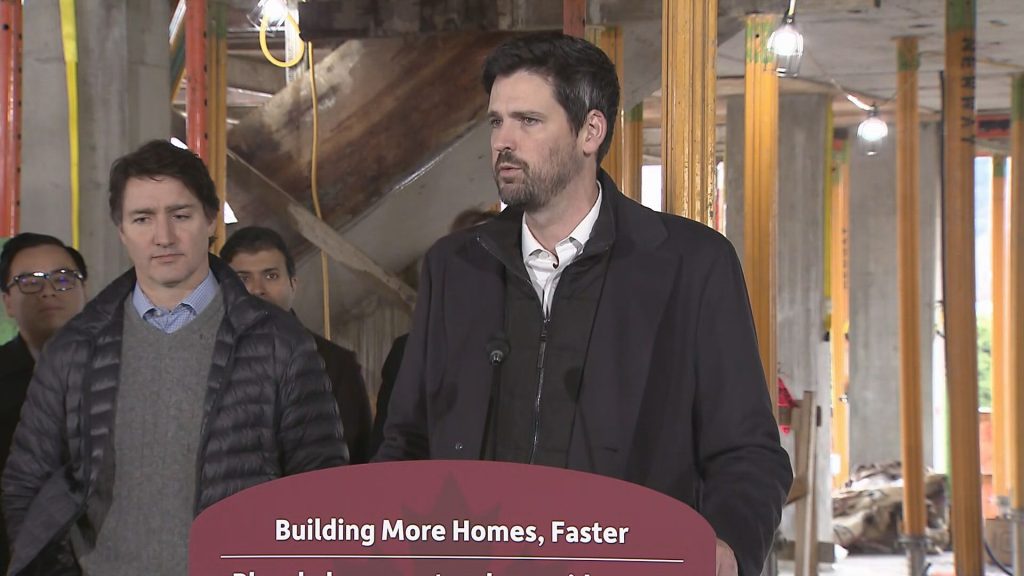 Federal Housing Minister Sean Fraser speaks in Vancouver, B.C. on Friday December 15, 2023. 