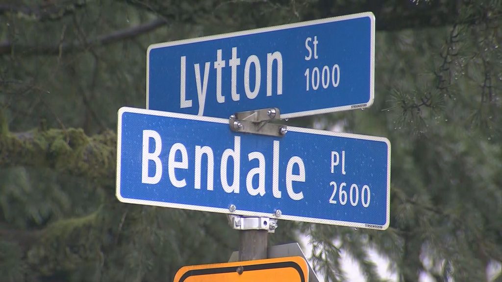 The intersection of Lytton Street and Bendale Place in North Vancouver