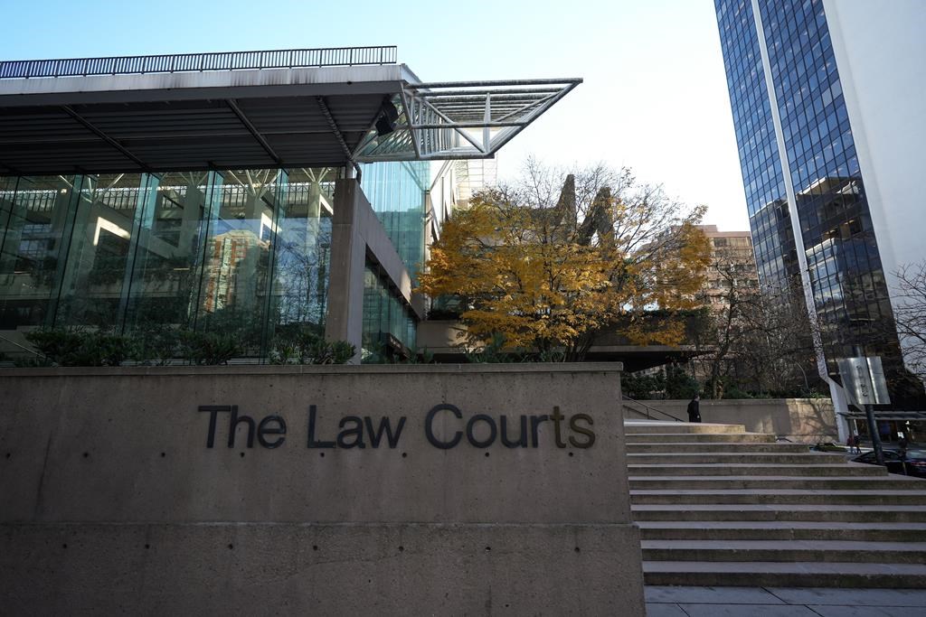 The Law Courts building, which is home to B.C. Supreme Court and the Court of Appeal, is seen in Vancouver, on Thursday, Nov. 23, 2023. A British Columbia Supreme Court jury has retired to deliberate in the first-degree murder trial of Ibrahim Ali, more than eight months after he pleaded not guilty to killing a 13-year-old girl in a Metro Vancouver park in 2017.
