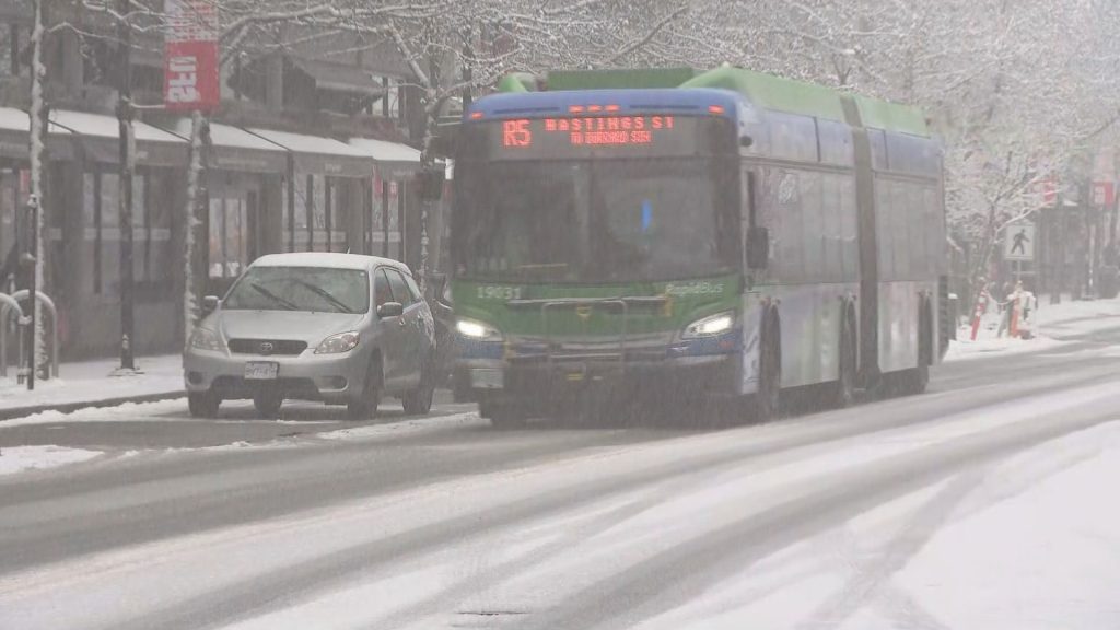 A bus on top of Burnaby Mountain