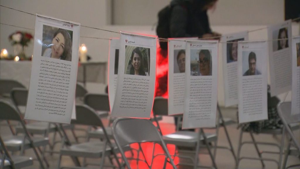 Mourners gather in North Vancouver on Monday January 8, 2024 to remember the victims of Ukraine International Airlines Flight 752