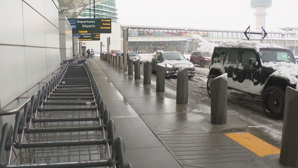 Snowy conditions are seen at Vancouver International Airport (YVR) on Wednesday January 17, 2024