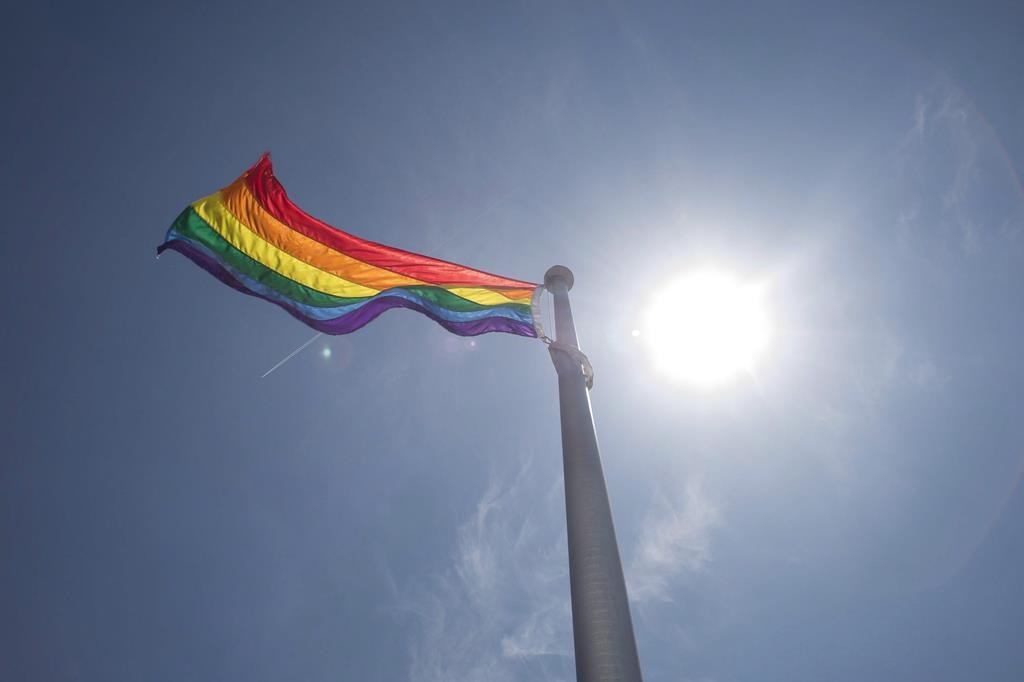 A rainbow flag is seen at Toronto City Hall in Toronto on Tuesday, May 31, 2016.