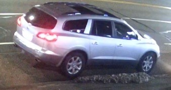 A silver 2010 Buick Enclave that was seen leaving the scene of a fatal shooting in Burnaby on Jan. 23, 2024.