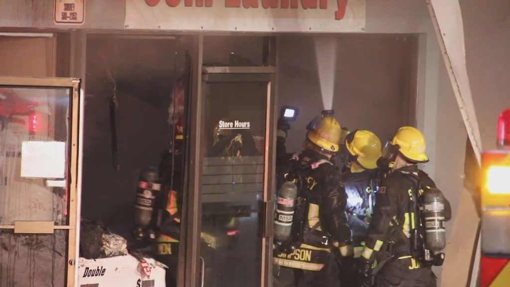 Police in Surrey are investigating after a fire broke out just after midnight Tuesday in the city's Guildford neighbourhood. (Credit: Shane MacKichan)