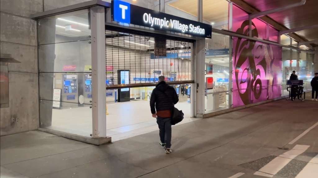 The gate at Olympic Village Station re-opens after an earlier closure