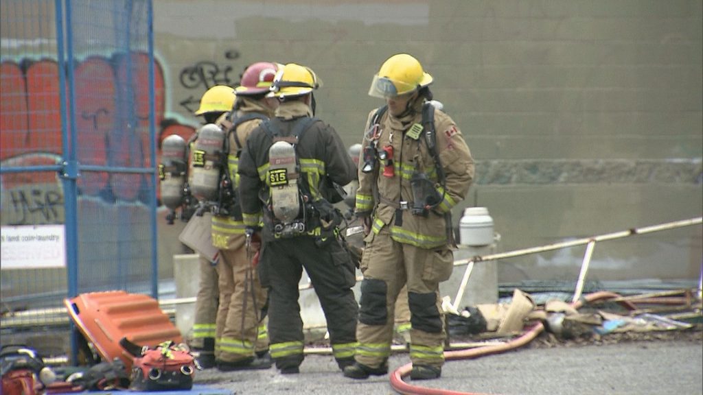 Vancouver Fire Rescue crews respond to a fire