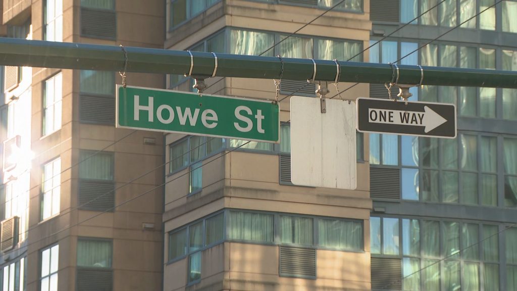 A pedestrian was struck and killed by a car Friday morning in downtown Vancouver. (CityNews Image)