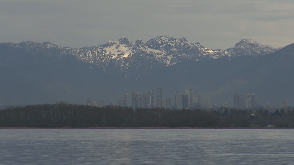 The view of the mountains from Crescent Beach on Saturday, Feb. 18, 2024.