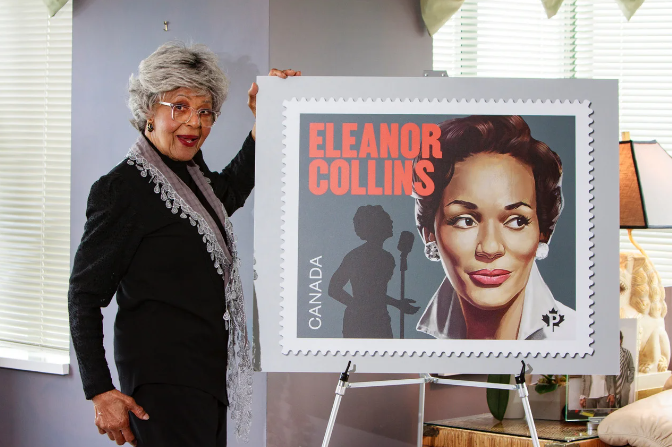 Eleanor Collins, C.M. on the occasion of the Canada Post commemorative stamp launch in her honour on January 21, 2022. (Courtesy BC Black History)