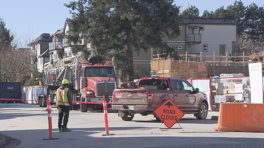 A crane incident in Vancouver is seen