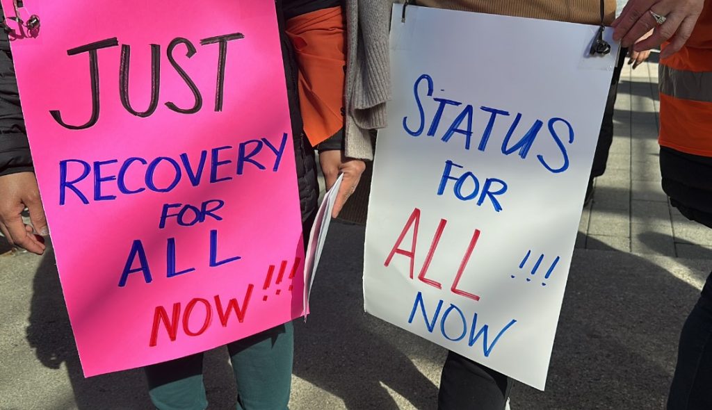 People gather in Vancouver calling for permanent status for all migrants