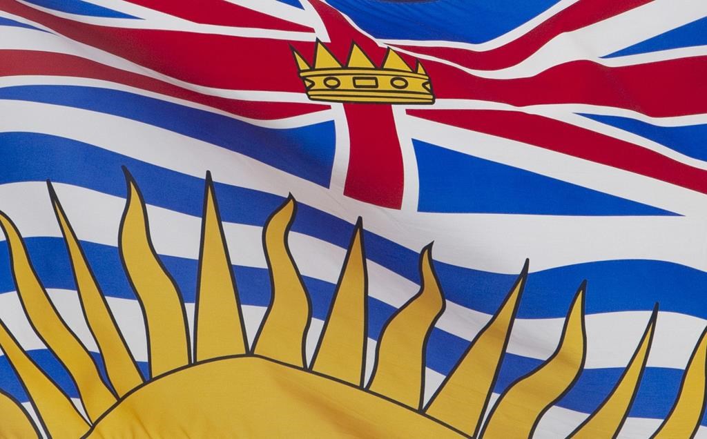 British Columbia's provincial flag flies on a flag pole in Ottawa, Friday July 3, 2020