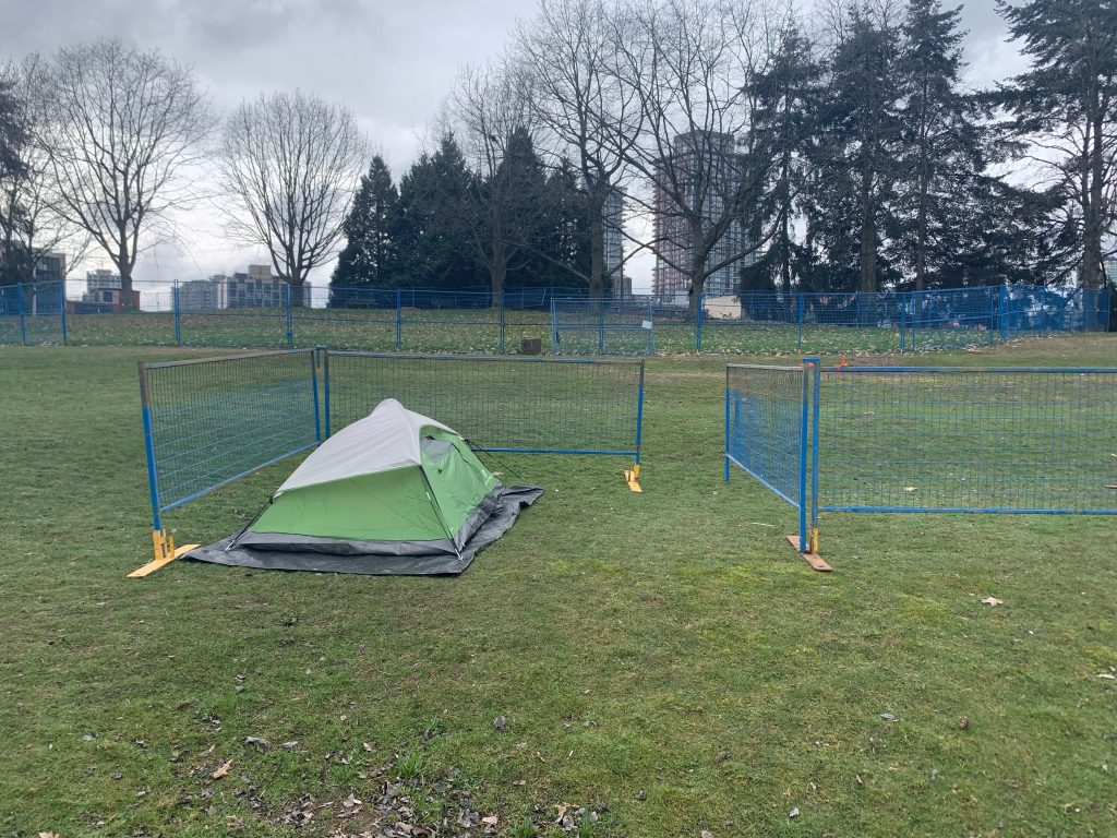 As the countdown to their temporary eviction intensifies, people sheltering at Vancouver's sole 24/7 legal encampment are voicing their frustrations about the park board-led clean-up plan. (CityNews Image / Michael Williams)