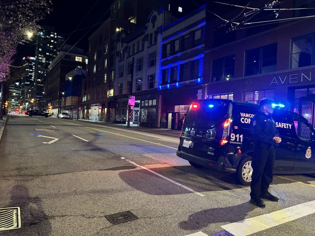 Vancouver Police (VPD) responded to reports of shots fired around 7:50 p.m. near Homer Street and West Pender Street on Wednesday, April 3.