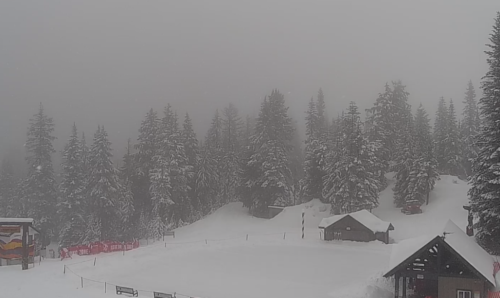 Conditions at Grouse Mountain on Monday, April 8, 2024.