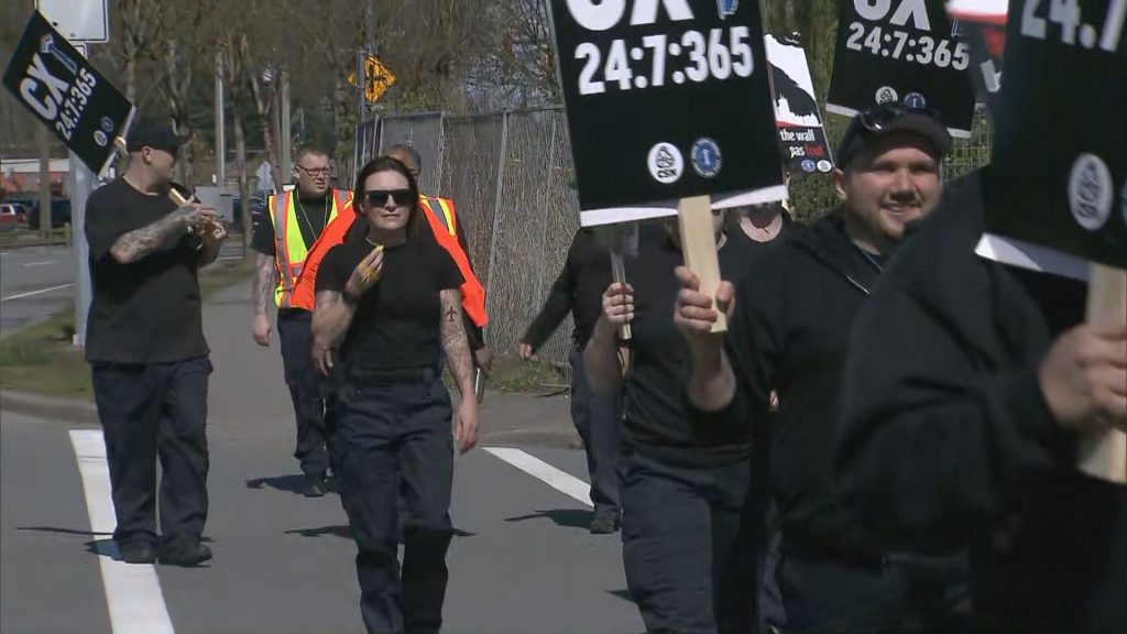 The Union of Canadian Correctional Officers held a protest in Abbotsford on Thursday, April 18, 2024, to highlight what it says is a wave of violence driven by drone drops of drugs and weapons.