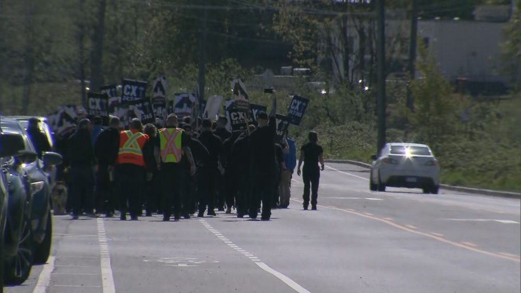 The Union of Canadian Correctional Officers held a protest in Abbotsford on Thursday, April 18, 2024, to highlight what it says is a wave of violence driven by drone drops of drugs and weapons.