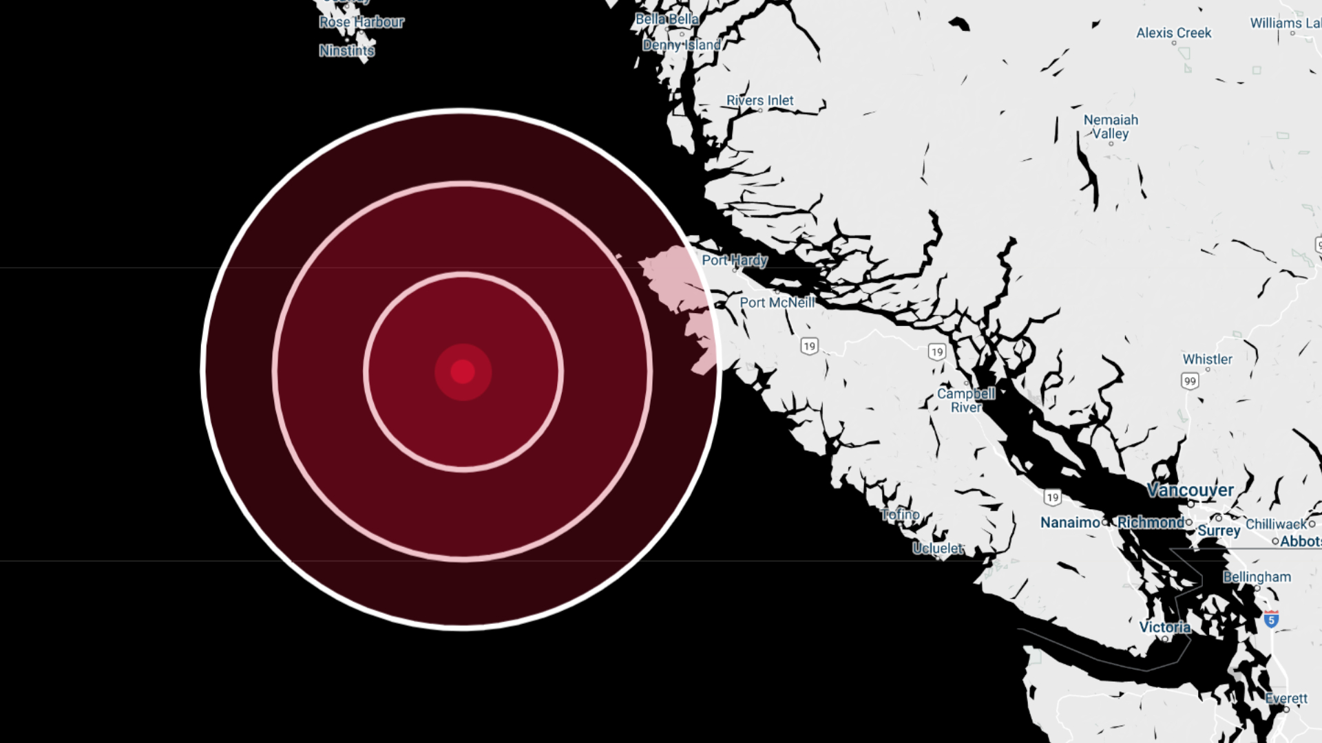 Two underwater earthquakes off Vancouver Island Wednesday