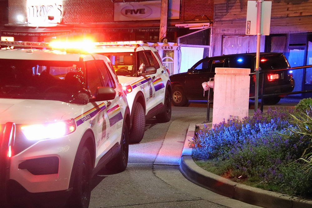 White Rock RCMP on scene of a stabbing on Sunday, April 21, 2024.