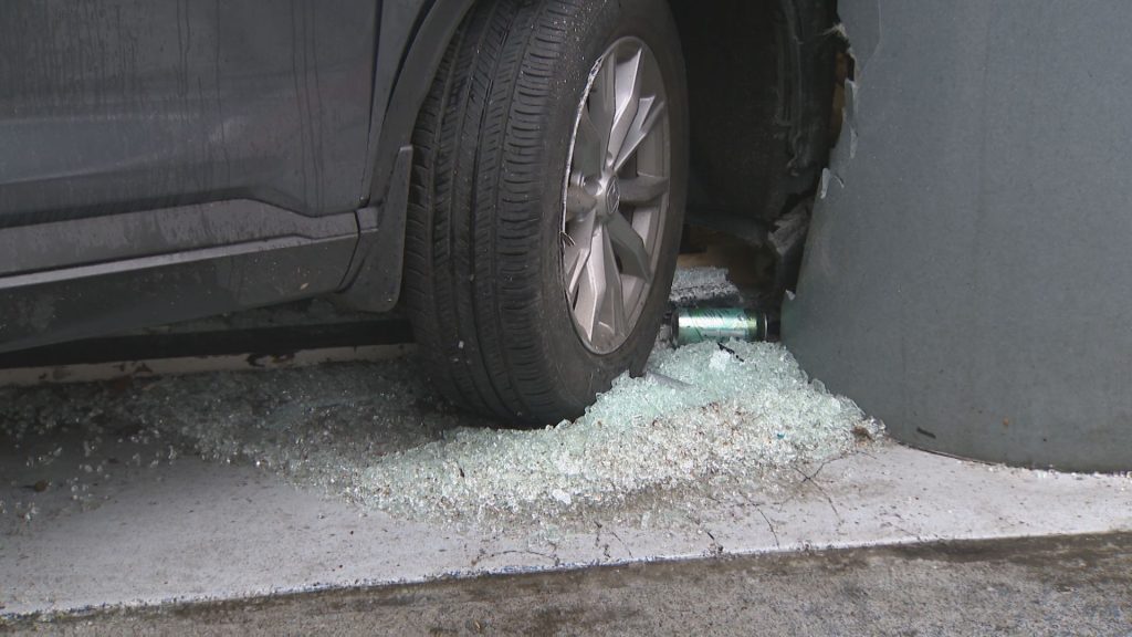 A vehicle crashed into a downtown Vancouver dental office Thursday.