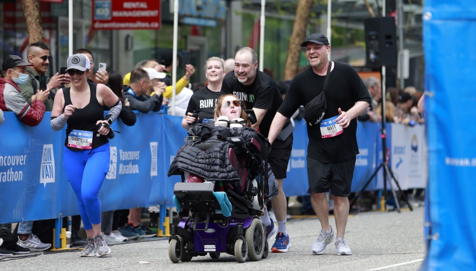 Charlie Cox -- a young woman with spinal muscular atrophy -- has taken on the BMO Vancouver Marathon to raise funds for Canuck Place.