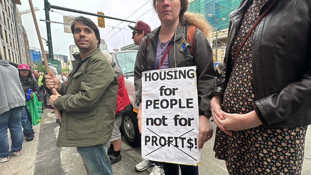 Downtown Eastside residents took to the streets in protest Saturday to raise awareness about the lack of affordable housing in the city.