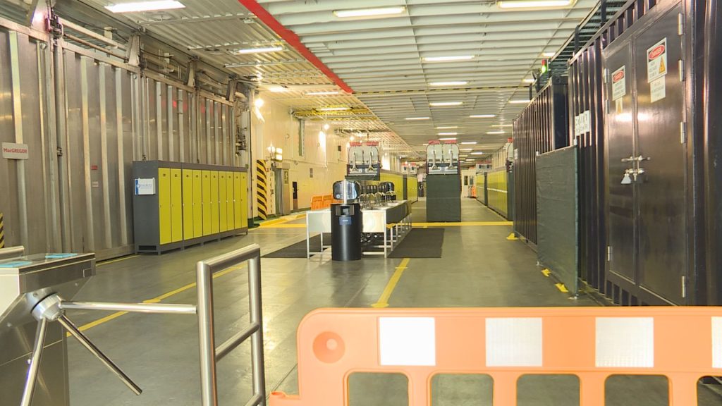 Inside the 'Floatel' ship, ready to house LNG workers.