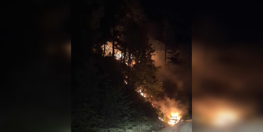 Wildfire sparks near Harrison Lake, north of Hot Springs