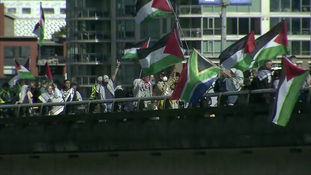 A demonstration shut down the Georgia Viaduct May 18, 2024