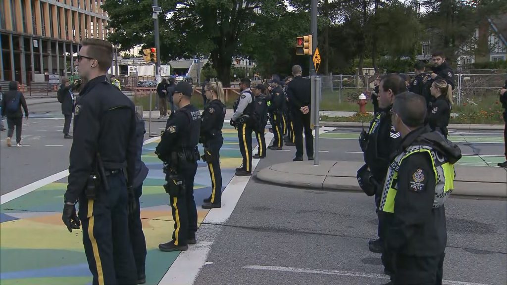 Police move in on protesters at the University of British Columbia