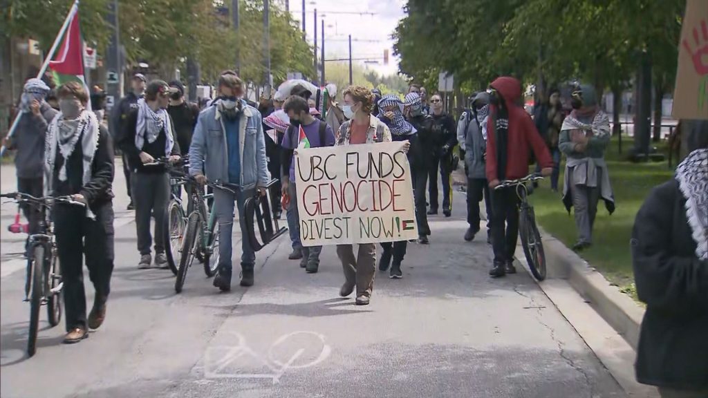 Police move in on protesters at the University of British Columbia