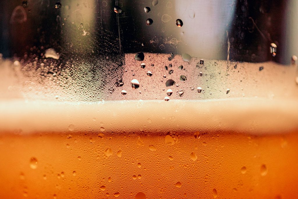 A close up photo of beer