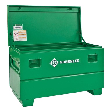 Green metallic bin