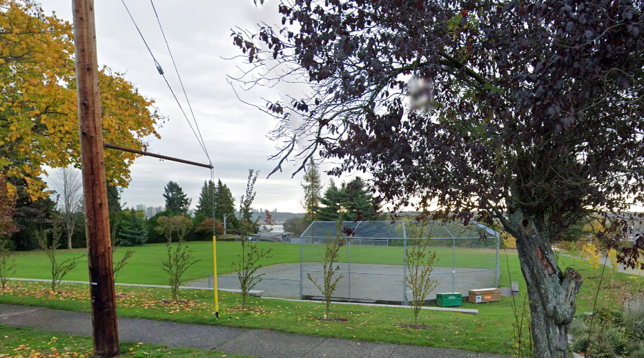 Grimston Park baseball diamond seen from the street