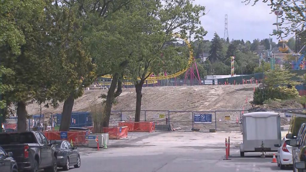 Construction underway at the PNE grounds where the site of the new Amphitheatre will be