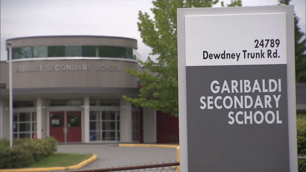 Garibaldi Secondary School in Maple Ridge is closed Wednesday after a fire Tuesday night. 