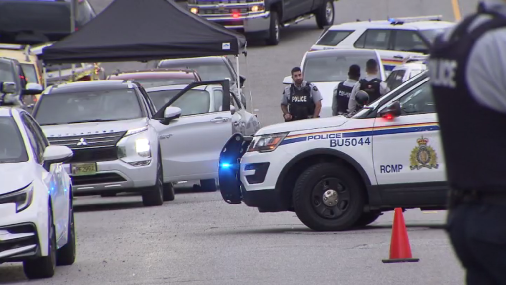 Burnaby RCMP on scene of a stabbing on Monday June 17, 2024