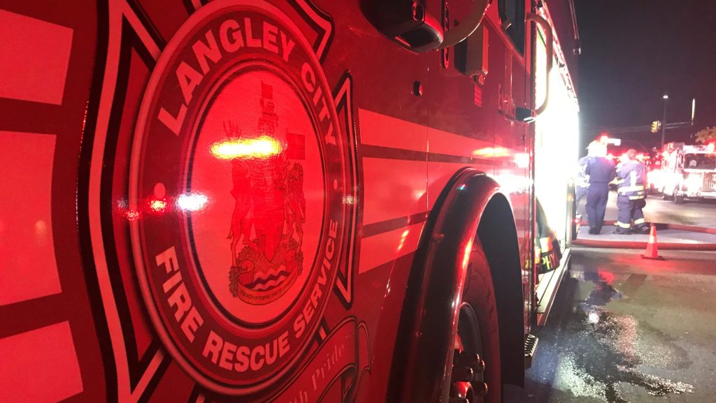 A Langley Fire Department fire engine