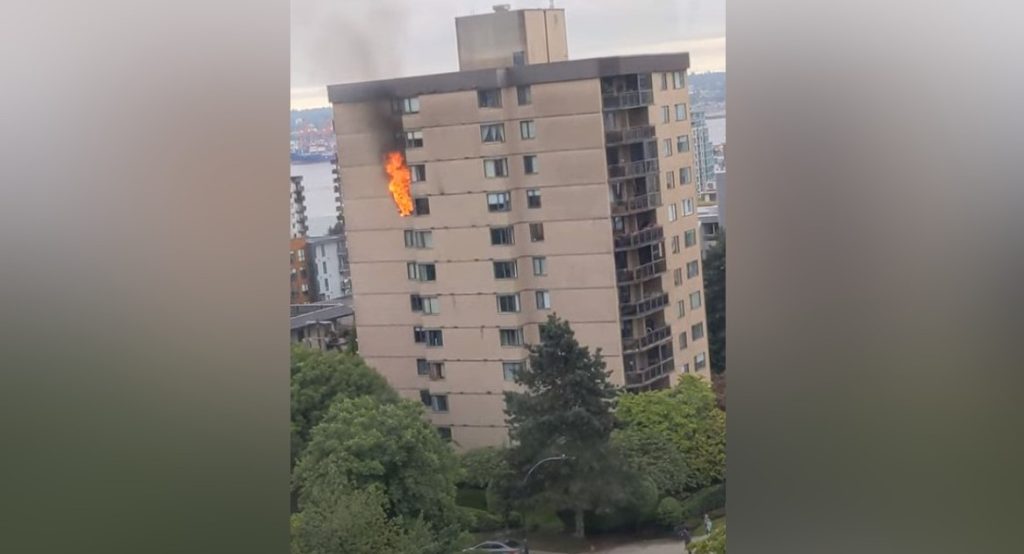 Two taken to hospital after North Vancouver apartment fire
