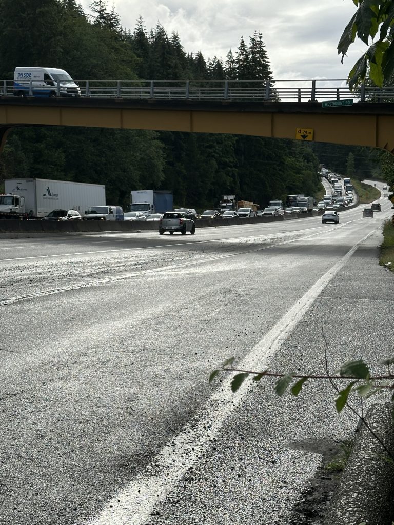 Highway 1 in West Vancouver on Thursday, June 27. (CityNews Image / Mike Lloyd)
