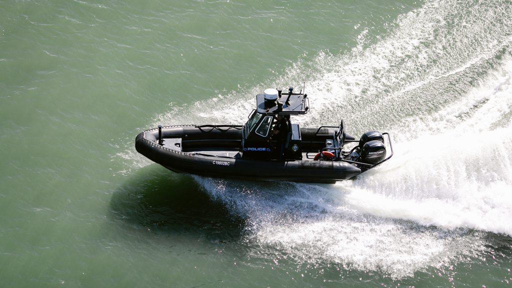 The New Westminster Police Department's Shaw-1 police boat.