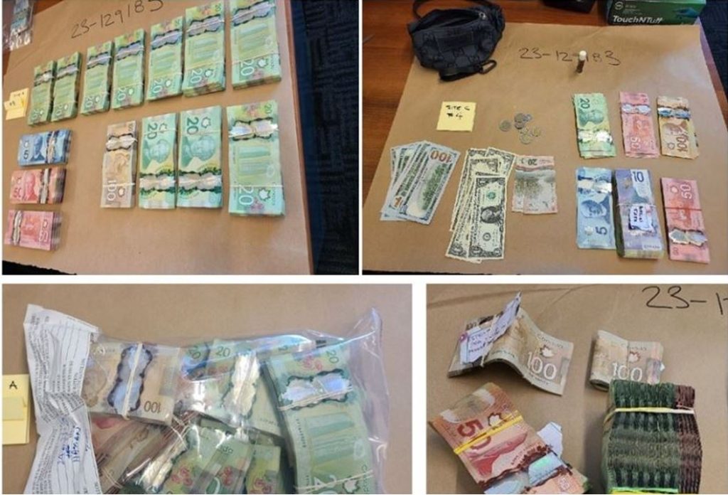 Images of seized cash