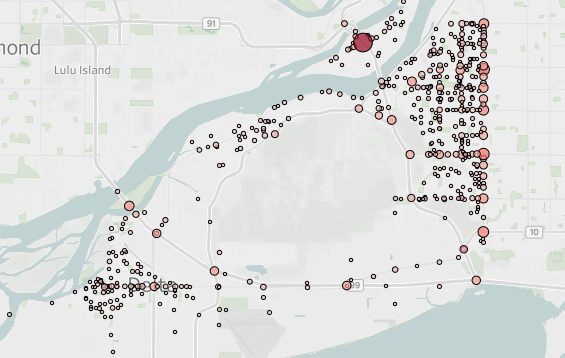 Crashes in Delta in 2023 according to ICBC. (Courtesy ICBC)