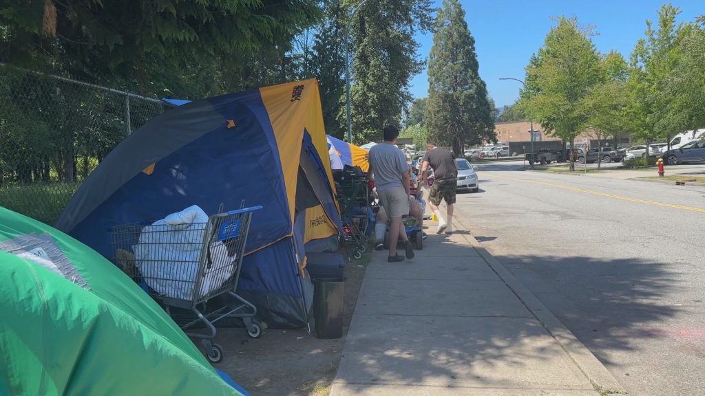 The encampments are set up outside 3030 Gordon Project, the only supportive housing shelter in the Tri-Cities. 