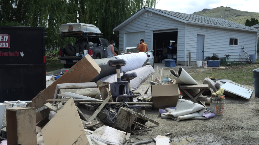 Dirt and debris are seen in Savona, B.C. on Tuesday July 2, 2024.